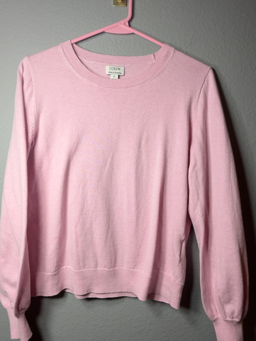 J. Crew Women’s Classic Cashmere blend Crewneck Sweater in Light Pink